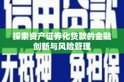 盐池探索资产证券化贷款的金融创新与风险管理