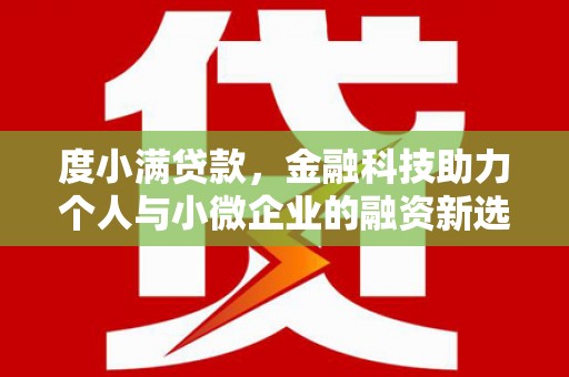 盐池度小满贷款，金融科技助力个人与小微企业的融资新选择