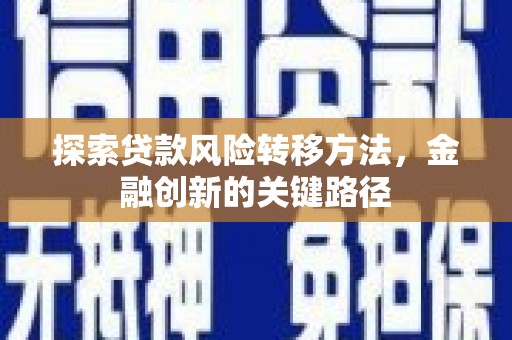 盐池探索贷款风险转移方法，金融创新的关键路径