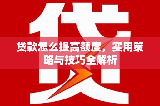 盐池贷款怎么提高额度，实用策略与技巧全解析