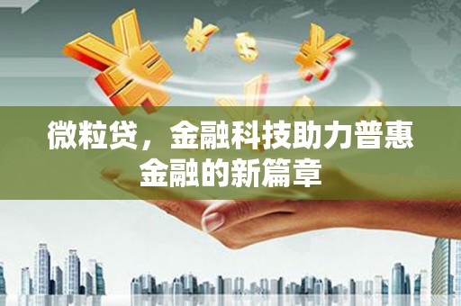 盐池微粒贷，金融科技助力普惠金融的新篇章