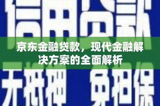 盐池京东金融贷款，现代金融解决方案的全面解析