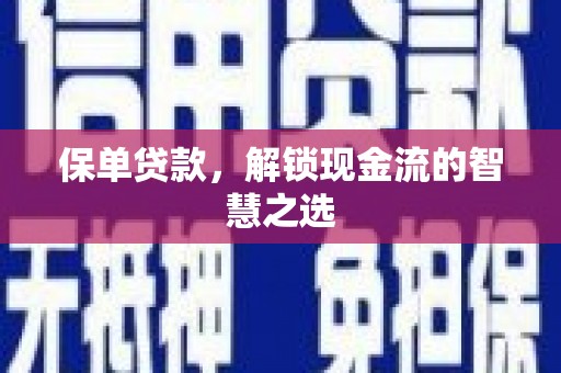 盐池保单贷款，解锁现金流的智慧之选