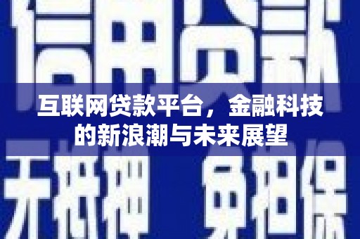 盐池互联网贷款平台，金融科技的新浪潮与未来展望