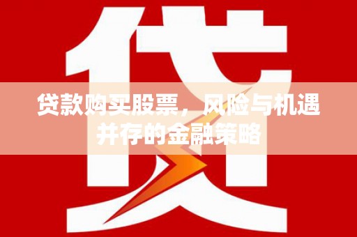 盐池贷款购买股票，风险与机遇并存的金融策略